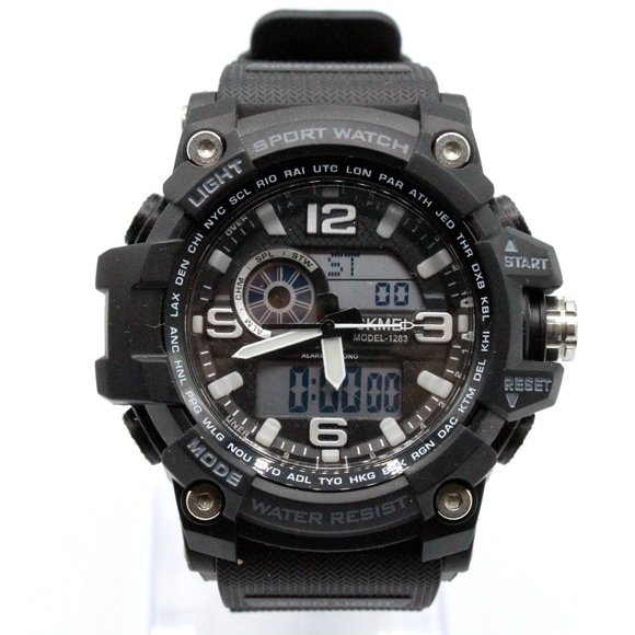 SKMEI Watch Sports Men's Black Digital Quartz Watch Dual Display Chronograph - Picture 1 of 8